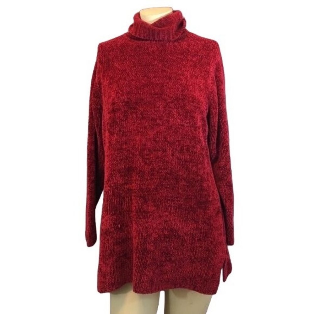 Long Sleeve Red Turtleneck Sweater M